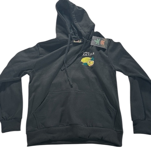 Trip City Black Hoodie with Lemon Sativa Design.  Size medium.  NWT - Picture 2 of 5